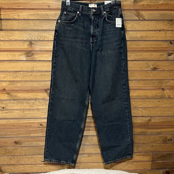 Free People We The Free Cora Slouchy Jeans Button Fly Size 27 Jackie Blue Hippie - Picture 1 of 11